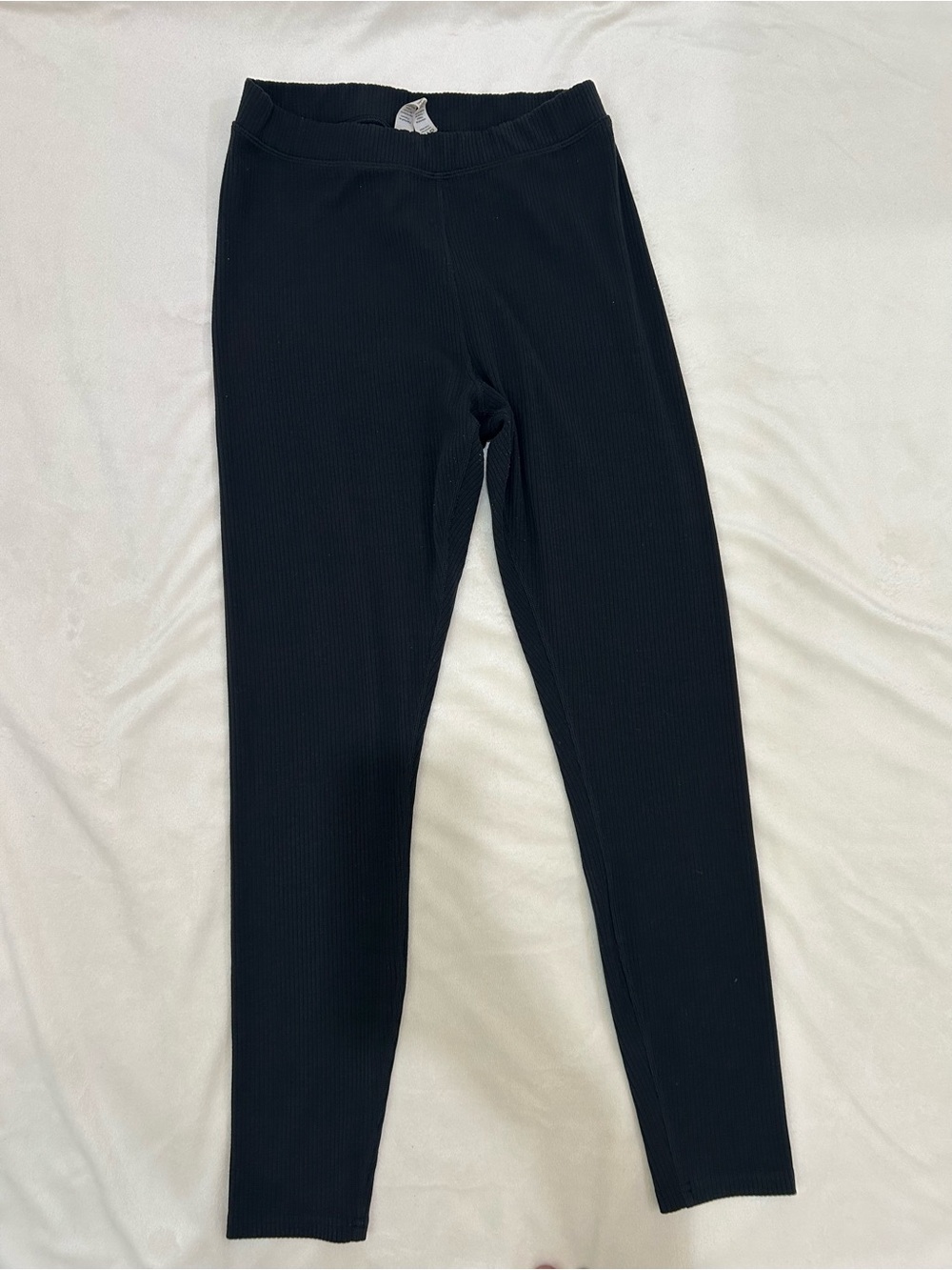 ALO Yoga Black Ribbed Active Leggings, Size M - Picture 2 of 4